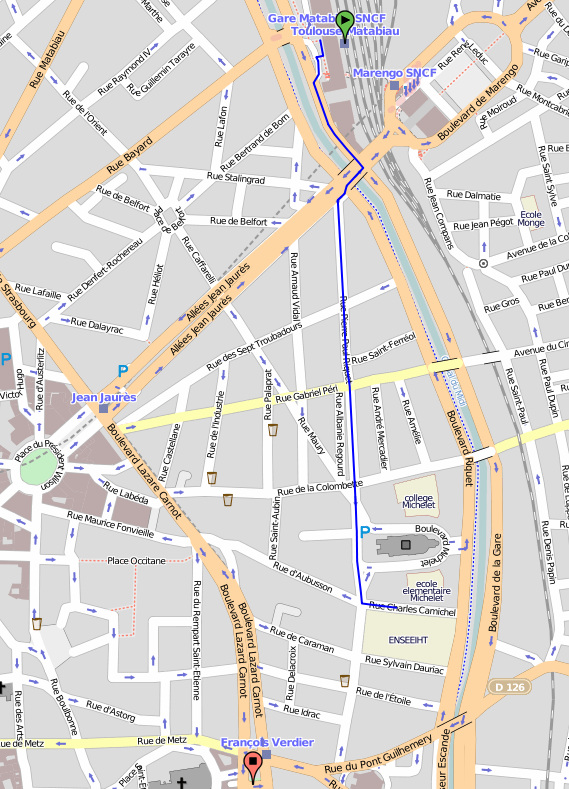 Plan de la gare de Toulouse Matabiau à l'ENSEEIHT